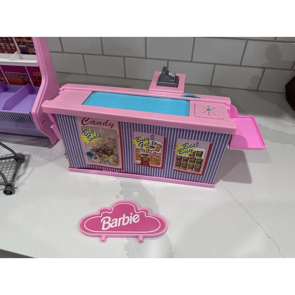 Vintage Barbie Grocery Store Supermarket Playset Register Shelf Cart Lot Mattel